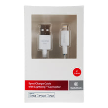 Load image into Gallery viewer, 6-Foot Lightning to USB Charge and Sync Braided Cable - White

