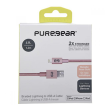 Load image into Gallery viewer, PureGear 4-Foot Lightning to USB Charge and Sync Braided Metallic Cable
