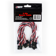Load image into Gallery viewer, OSEPP 7" 3-Pin JST RE Female-to-Female Jumper Cables (10-Pack)
